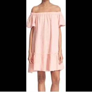 Rebecca Taylor Size 0 Soft Peach Women's Dress Off The Shoulder